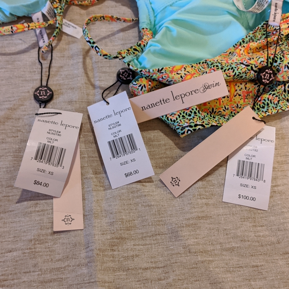 Nanette Lepore Tankini Bikini 3 piece set NWT XS - Picture 7 of 15